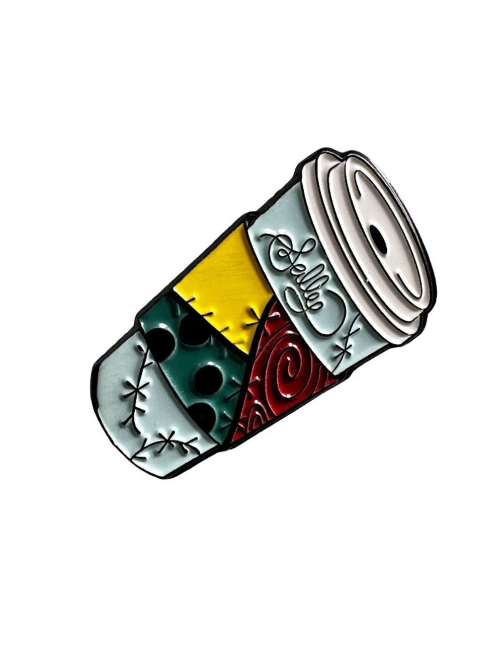 Sally Skelton Lapel Pin Nightmare Christmas Coffee Cup Badge Brooch Pin Jewelry